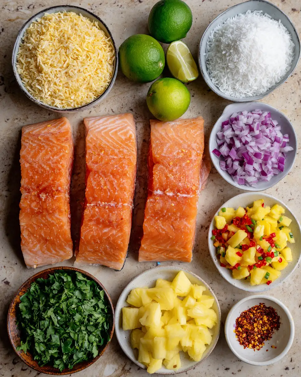 Tropical Coconut Crusted Salmon with Pineapple Salsa Recipe That Will Transport Your Taste Buds 5 Ingredients for Tropical Coconut Crusted Salmon with Pineapple Salsa Recipe That Will Transport Your Taste Buds