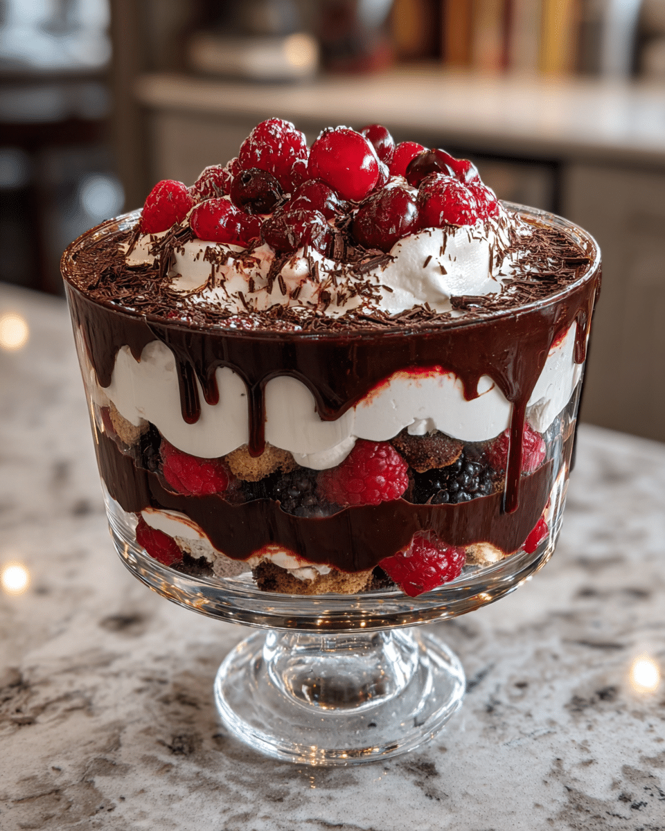 Final dish - Decadent Black Forest Trifle for Christmas Holiday Indulgence