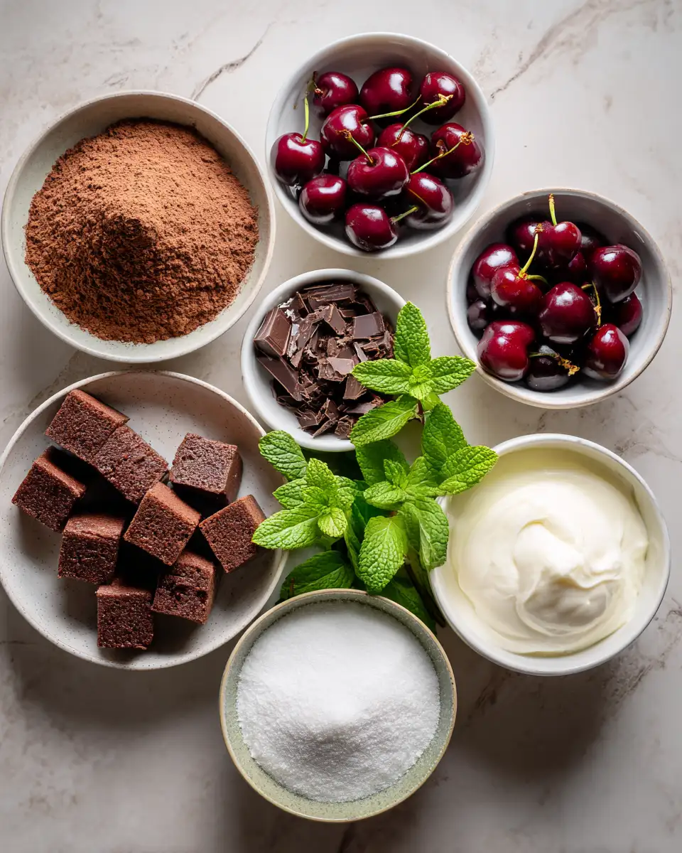 Ingredients for Decadent Black Forest Trifle for Christmas Holiday Indulgence