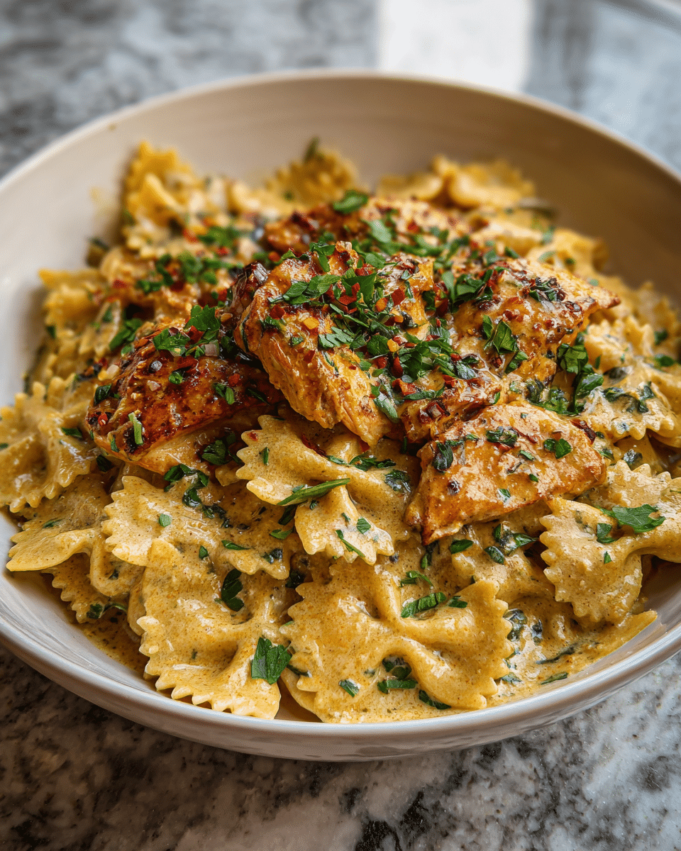 Irresistible Cheesy Garlic Butter Chicken Bowties in Velvety Mozzarella Cream Sauce 7 Final dish - Irresistible Cheesy Garlic Butter Chicken Bowties in Velvety Mozzarella Cream Sauce