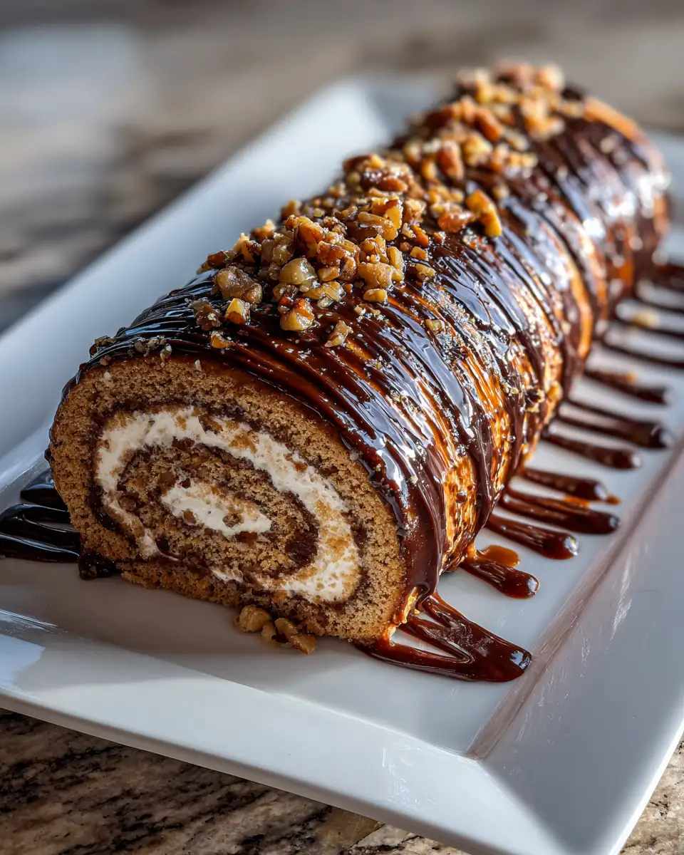 Final dish - Decadent Delights: The Ultimate Chocolate Bourbon Pecan Swiss Roll Experience