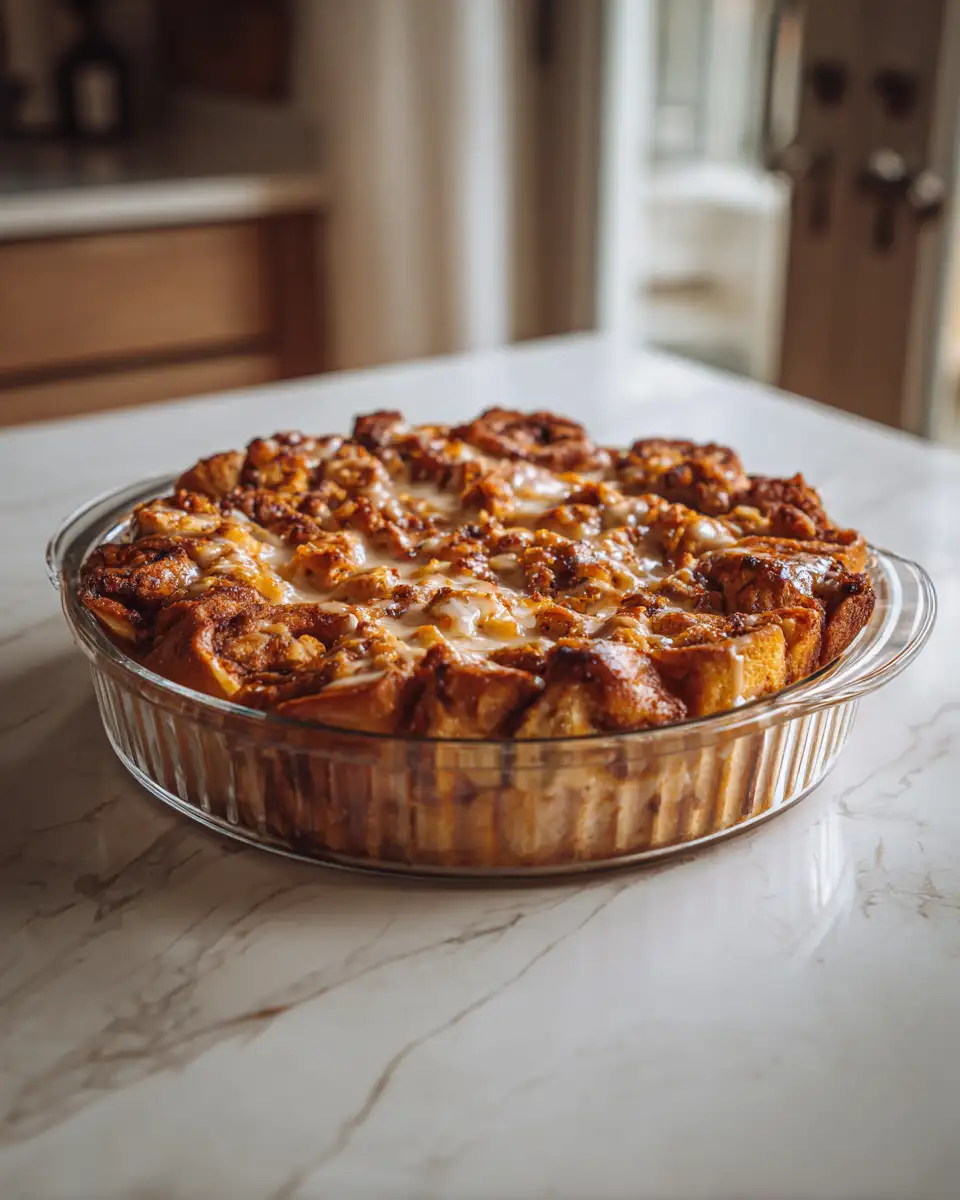 Final dish - Decadent Delight: Transform Your Cinnamon Rolls into the Best Bread Pudding