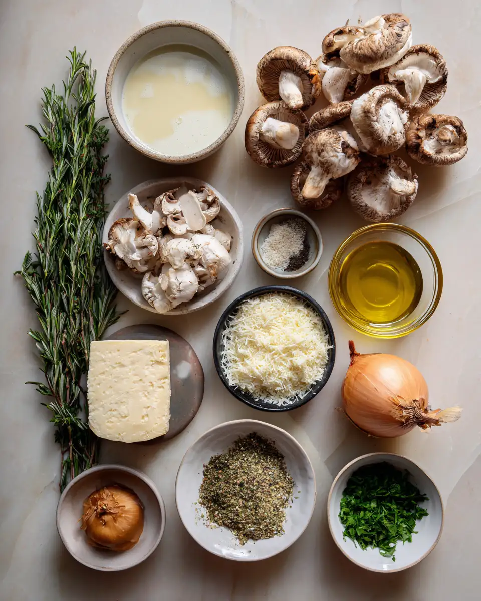 Ingredients for Decadent Delights: Dive into a Creamy Mushroom Herb Casserole