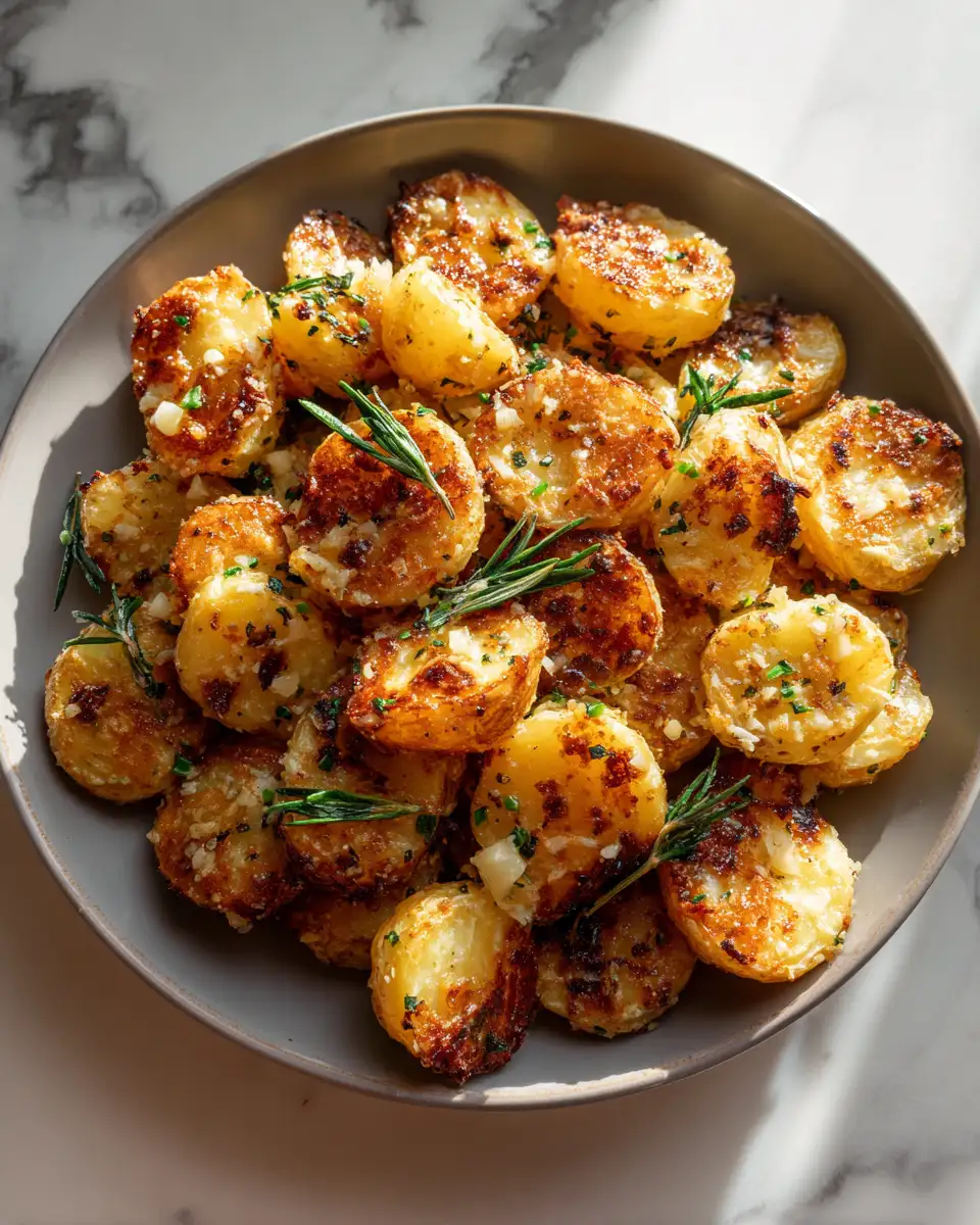 Final dish - Irresistibly Crispy Garlic Butter Potatoes You Have to Try