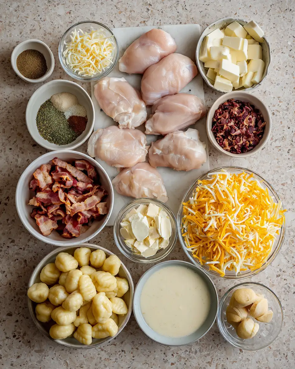 Irresistibly Creamy Crack Chicken Gnocchi Delight 5 Ingredients for Irresistibly Creamy Crack Chicken Gnocchi Delight
