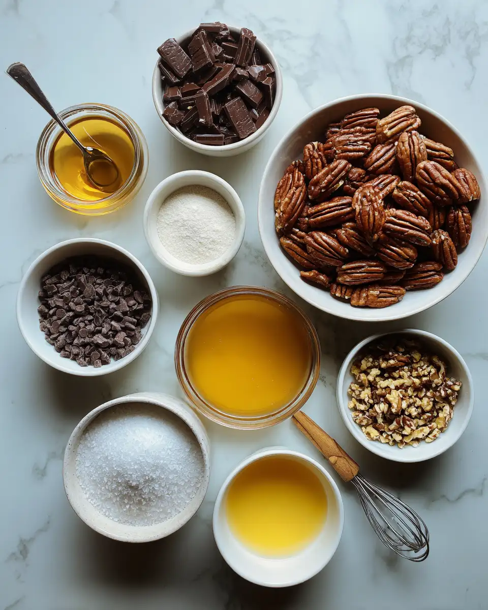 Ingredients for Irresistible Easy Christmas Pecan Turtles Recipe for the Holidays