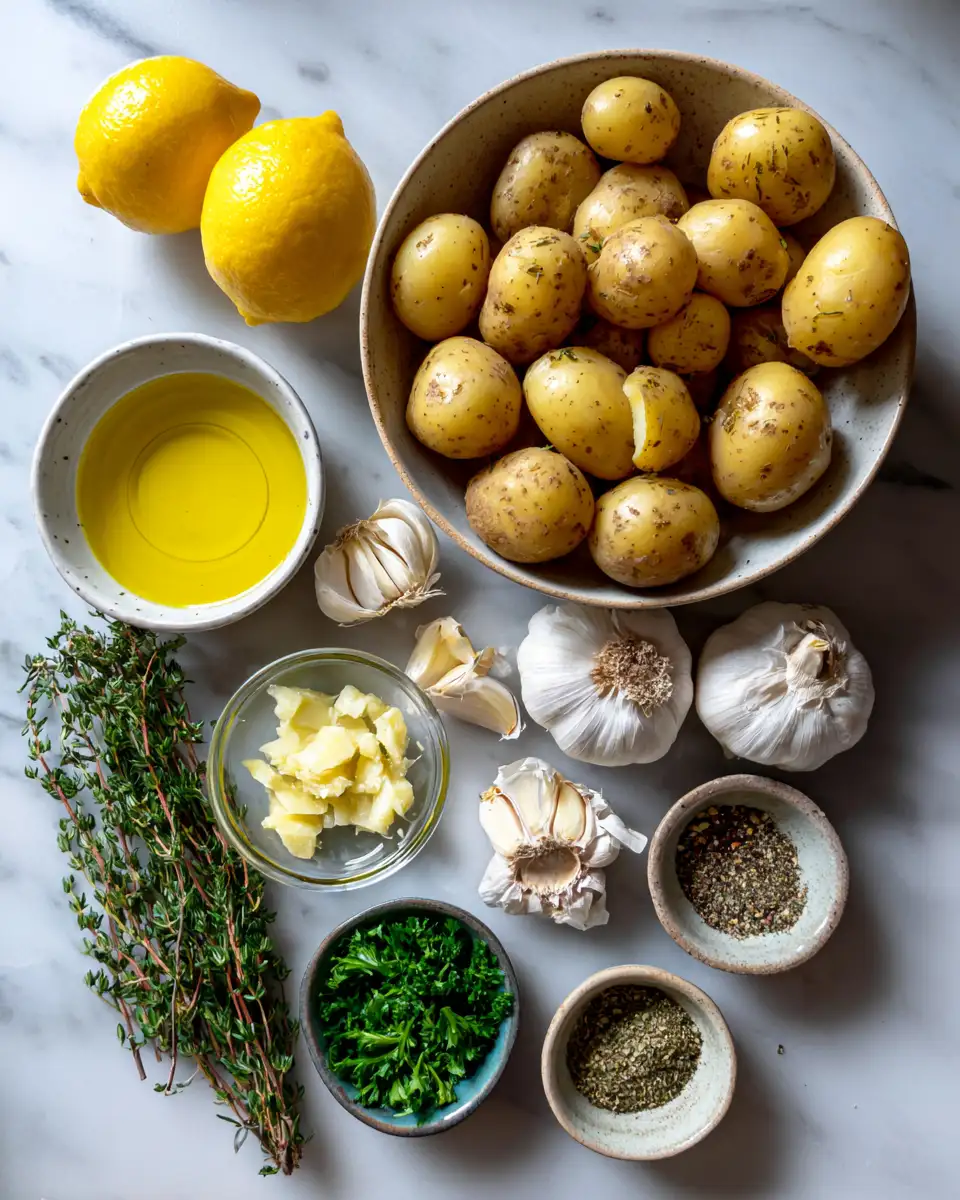 Ingredients for Irresistible Greek Lemon and Garlic Roasted Potatoes You Have to Try