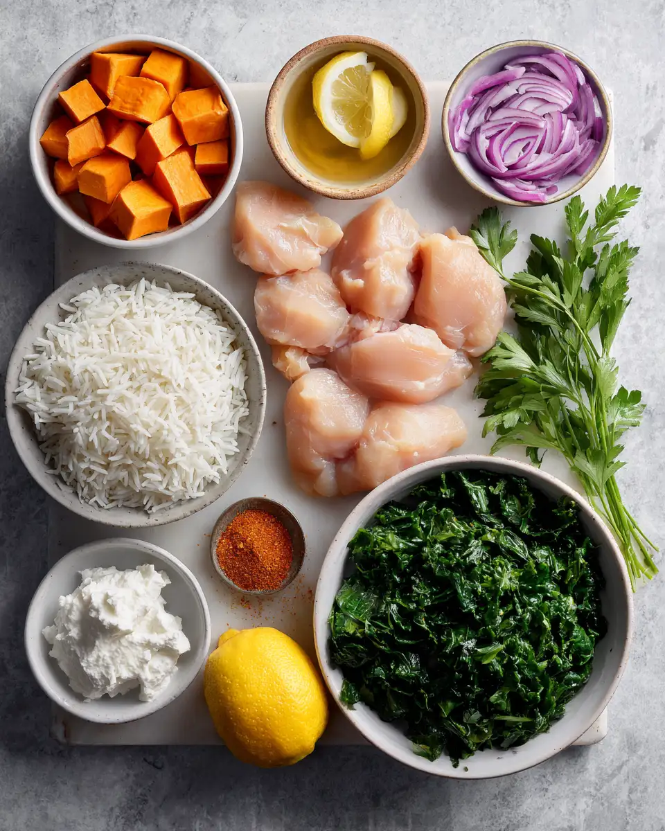 Nutritious and Delicious Healthy Chicken and Sweet Potato Rice Bowl Recipe 5 Ingredients for Nutritious and Delicious Healthy Chicken and Sweet Potato Rice Bowl Recipe