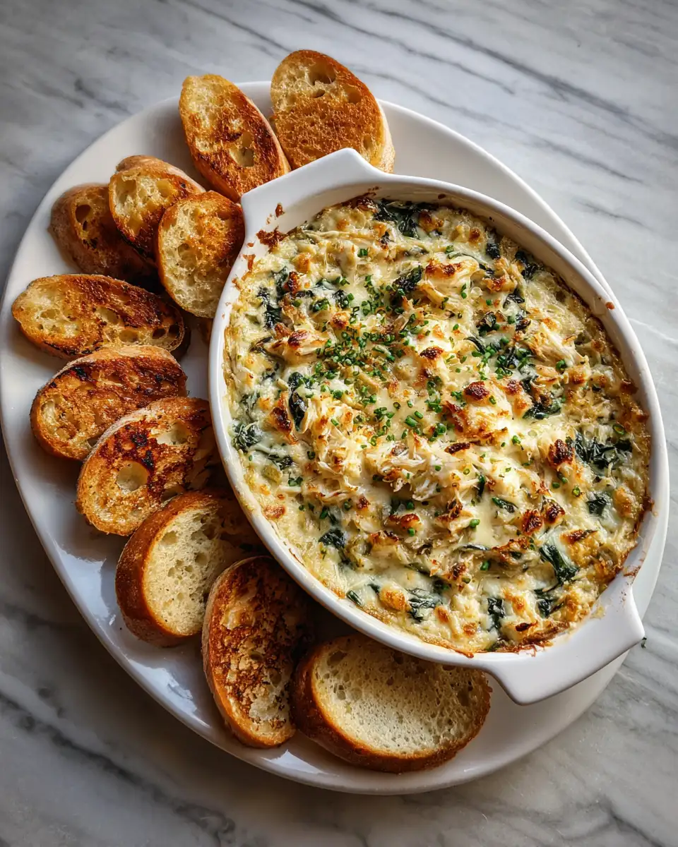Final dish - Sizzling Hot Crab Spinach Dip: A Creamy Delight for Your Taste Buds