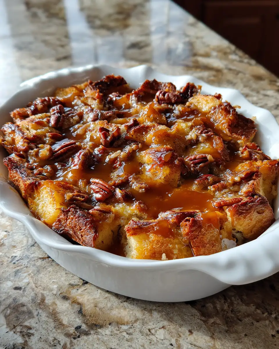Final dish - Irresistible Pecan Caramel Bread Pudding Recipe That Will Sweeten Your Day