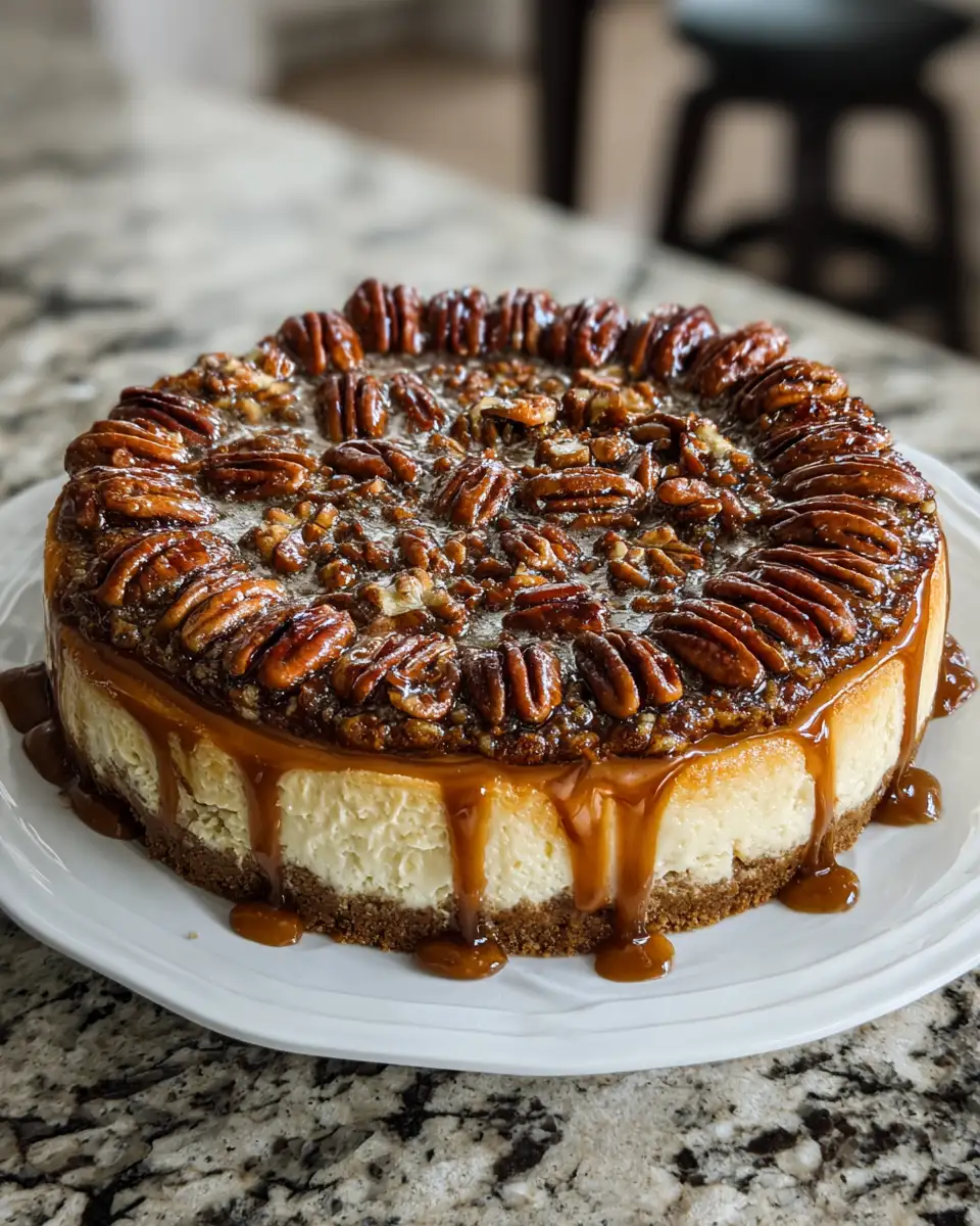 Final dish - Irresistible Pecan Pie Cheesecake Recipe That Will Wow Your Taste Buds