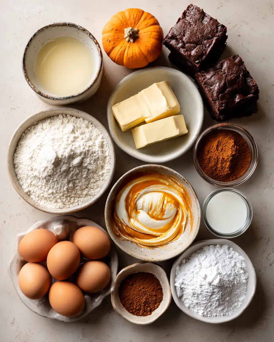 Ingredients for Decadent Pumpkin Cheesecake Swirl Brownies You Need to Try