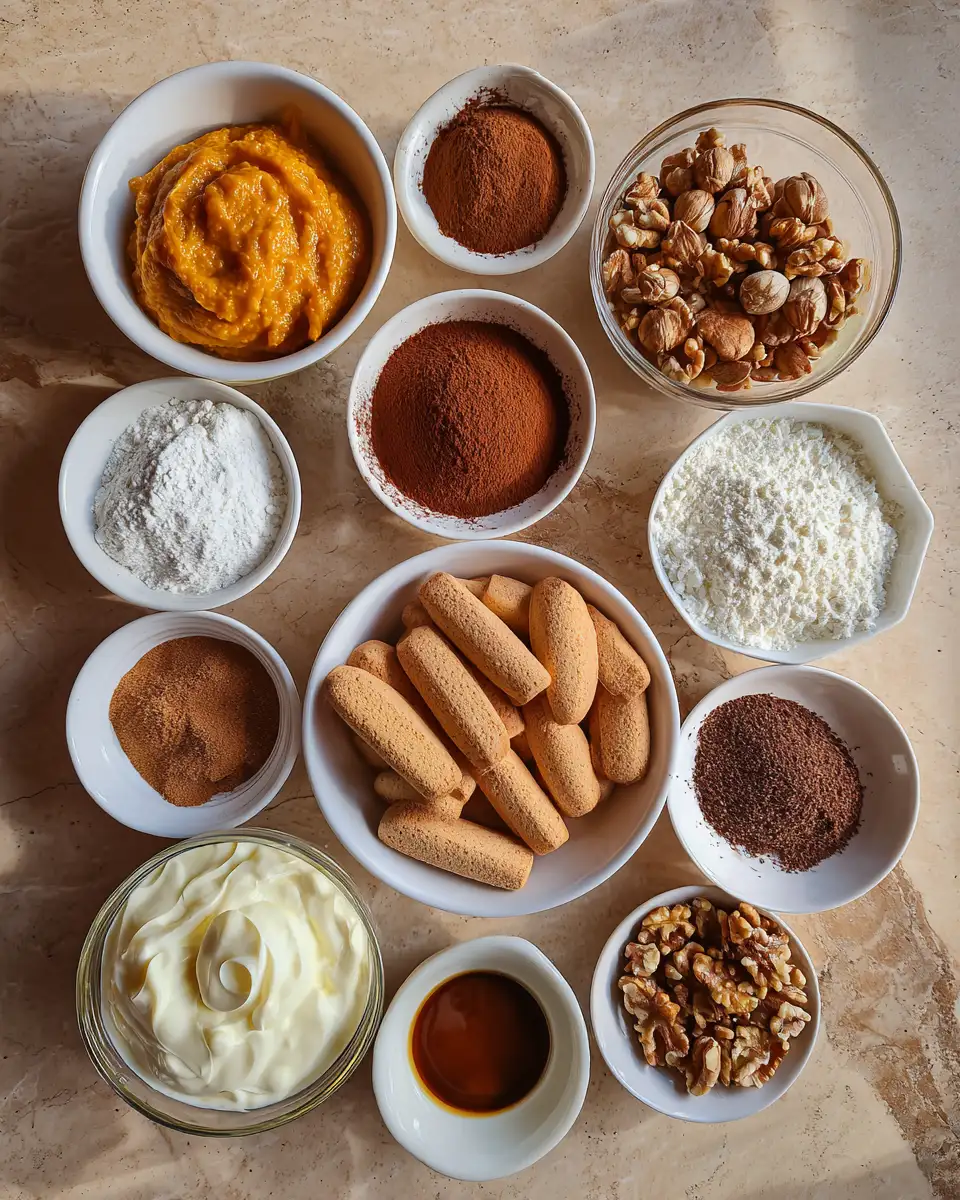 Ingredients for Irresistible Pumpkin Tiramisu Recipe That Will Sweeten Your Fall