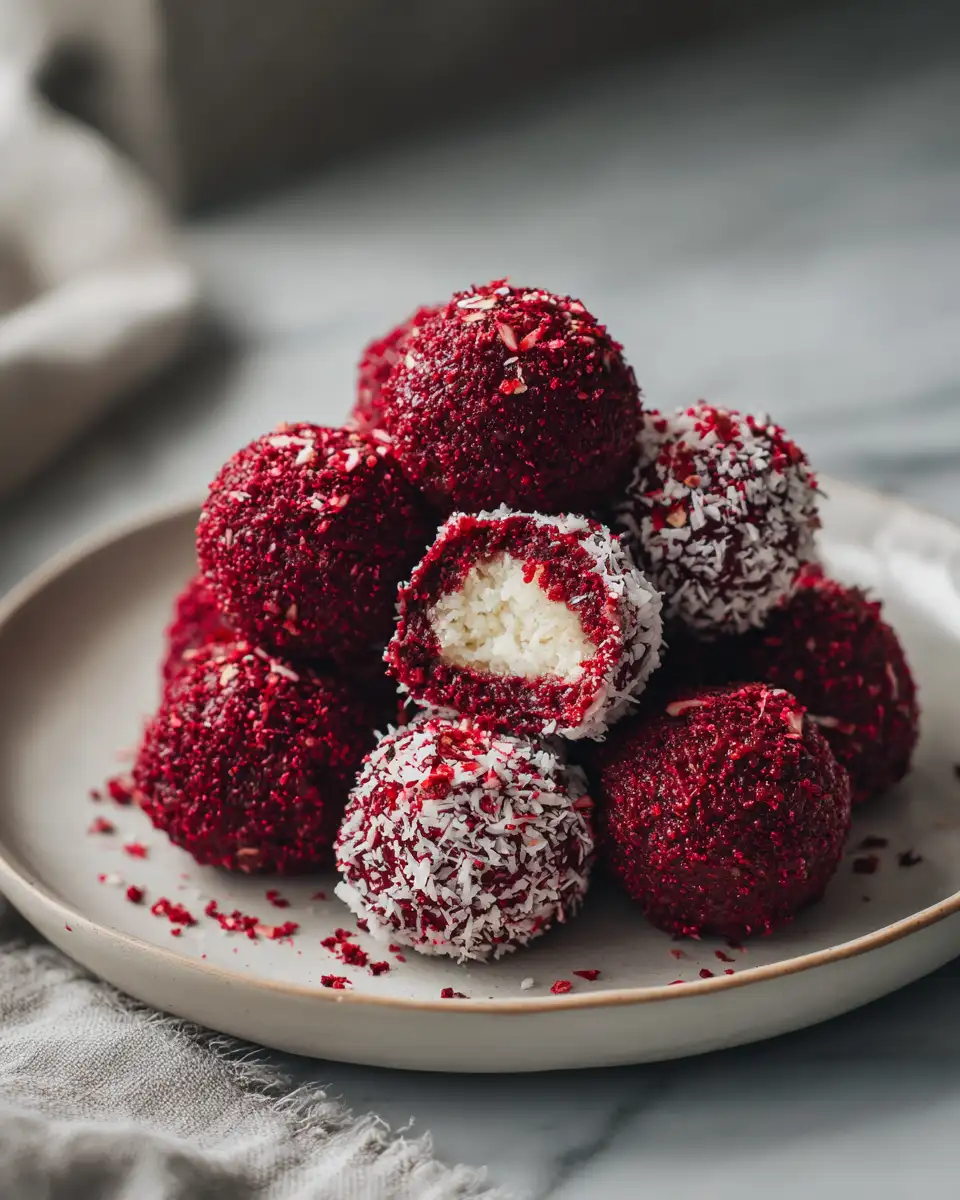 Final dish - Irresistible Red Velvet Snowballs: A Festive Treat to Delight Your Taste Buds