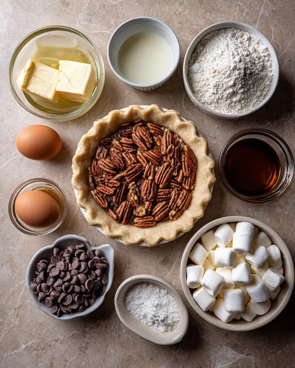 Ingredients for Decadence Meets Tradition: Discover the Ultimate S’mores Pecan Pie Delight