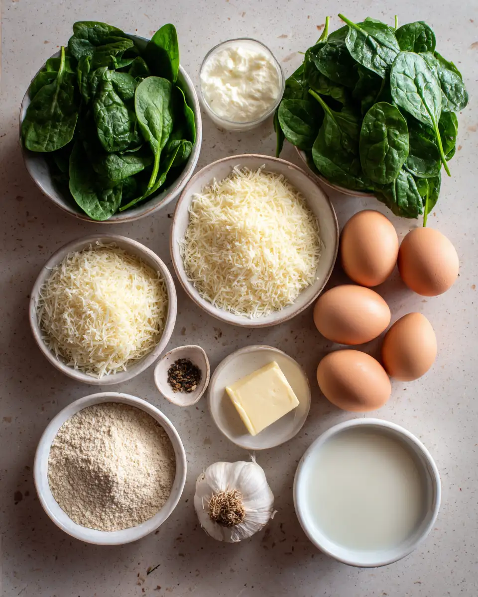 Ingredients for Irresistible Spinach Parmesan Bake Everyone Will Love