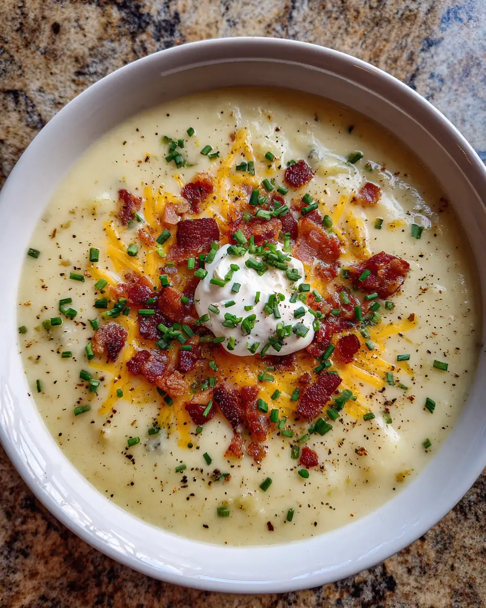 Final dish - The Best Homemade Loaded Potato Soup That Warms Your Soul