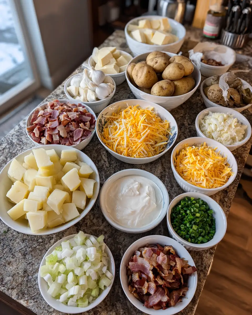 Ingredients for The Best Homemade Loaded Potato Soup That Warms Your Soul