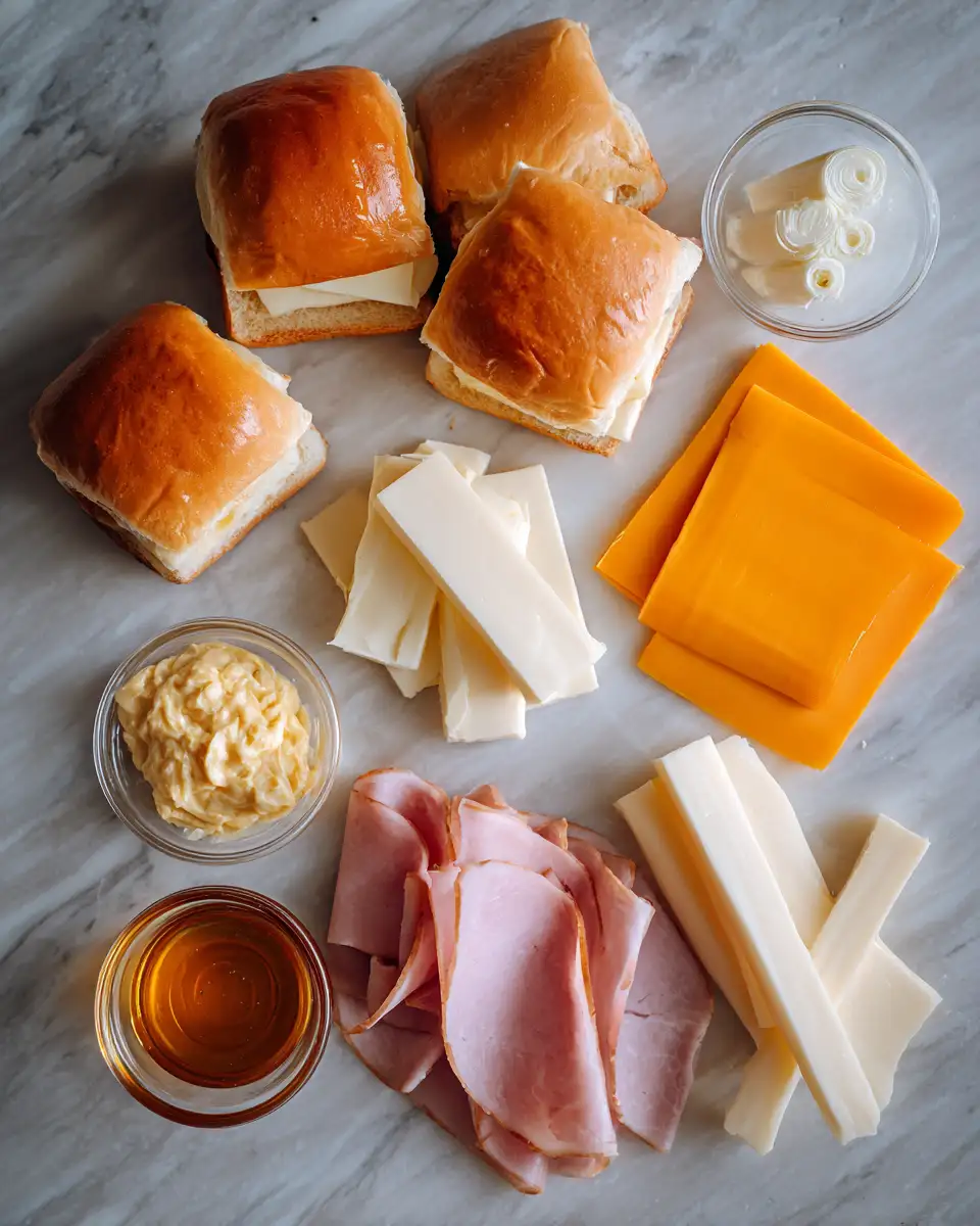 Ingredients for Quick and Cheesy: 15-Minute Hawaiian Roll Grilled Cheese Delight