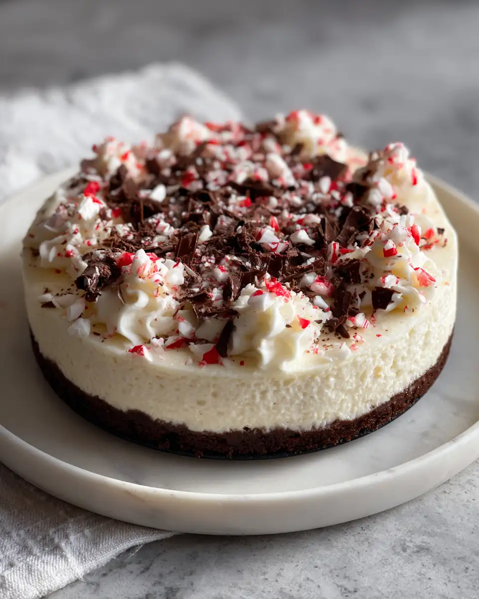 Final dish - Irresistible No-Bake Peppermint Cheesecake Recipe for the Holidays