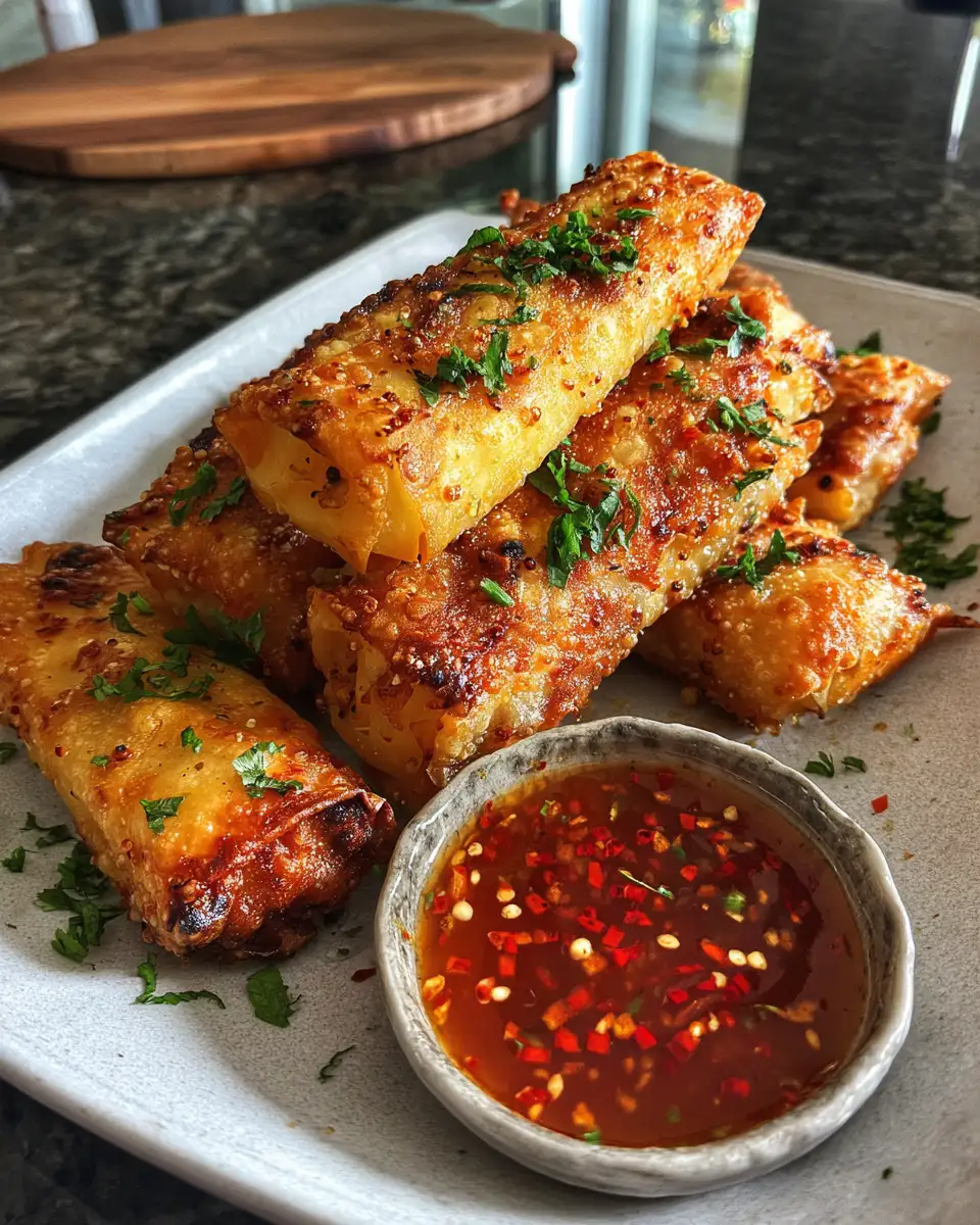 Crispy Delight: Oven Fried Feta Rolls with a Sweet and Spicy Chili Honey Kick 7 Final dish - Crispy Delight: Oven Fried Feta Rolls with a Sweet and Spicy Chili Honey Kick