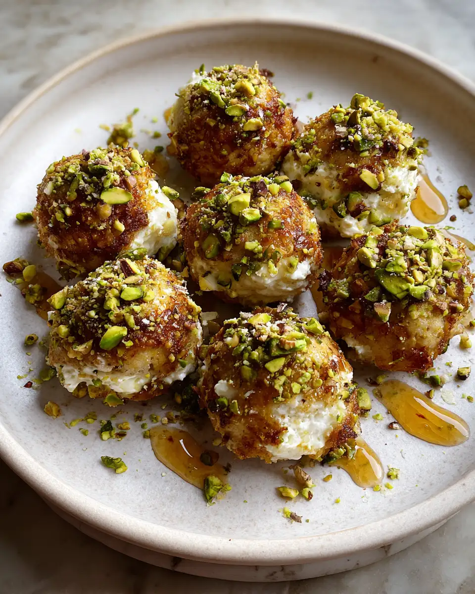 Final dish - Sweet Symphony: Ricotta Pistachio Honey Bites