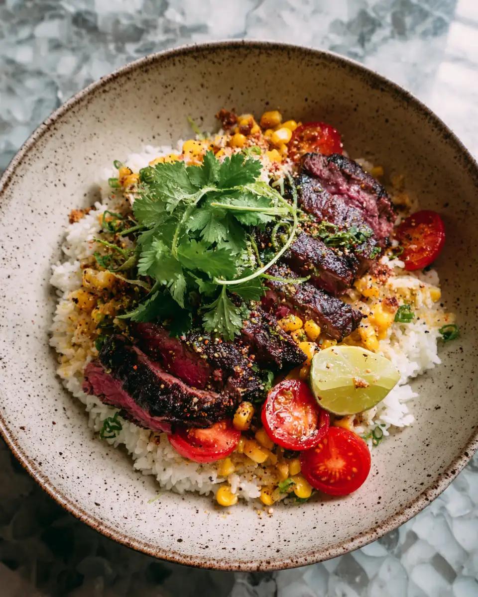 Final dish - Ultimate Street Corn Steak Rice Bowls You Need to Try Now