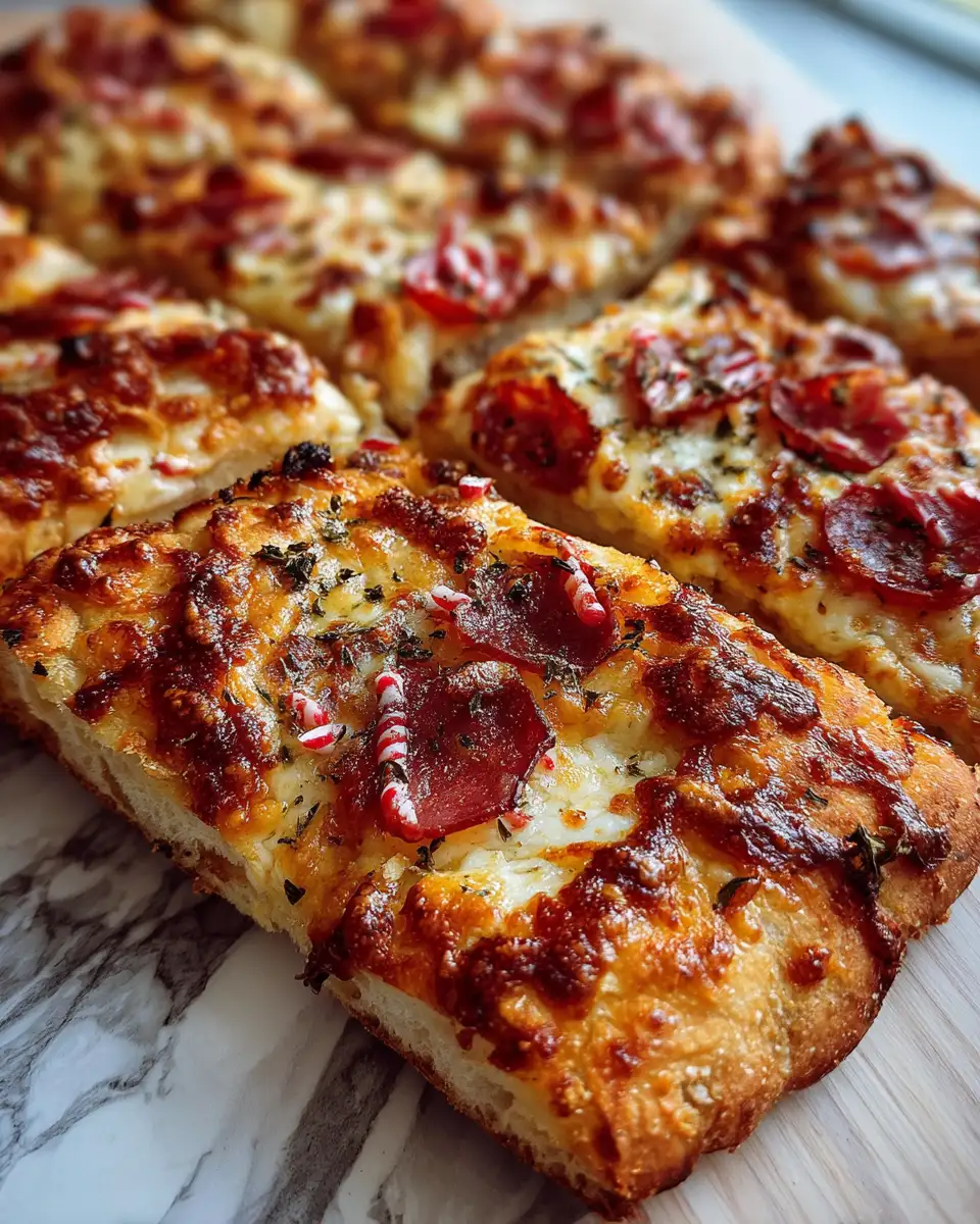Final dish - Festive Candy Cane Pizza Breadsticks That Will Sweeten Your Holidays