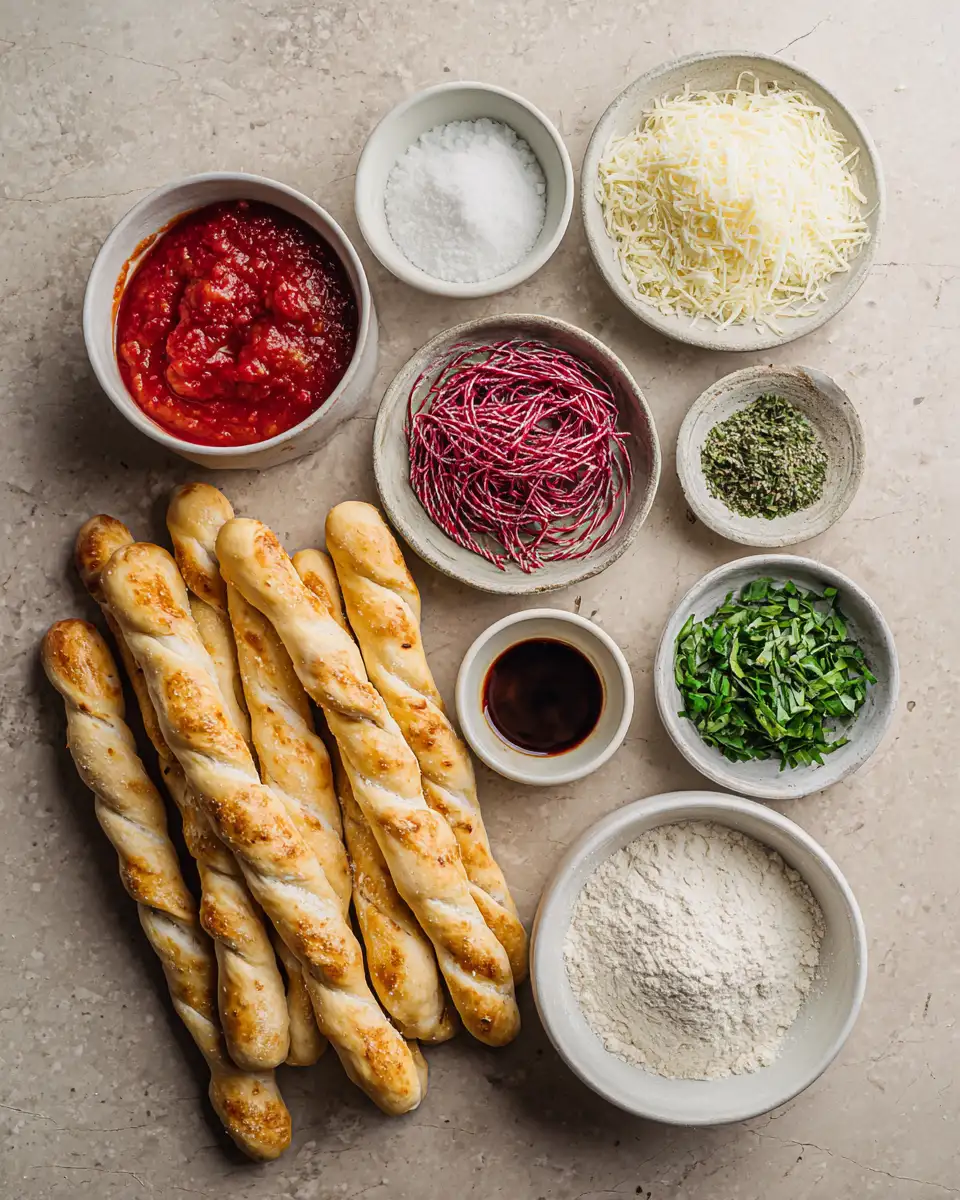 Ingredients for Festive Candy Cane Pizza Breadsticks That Will Sweeten Your Holidays