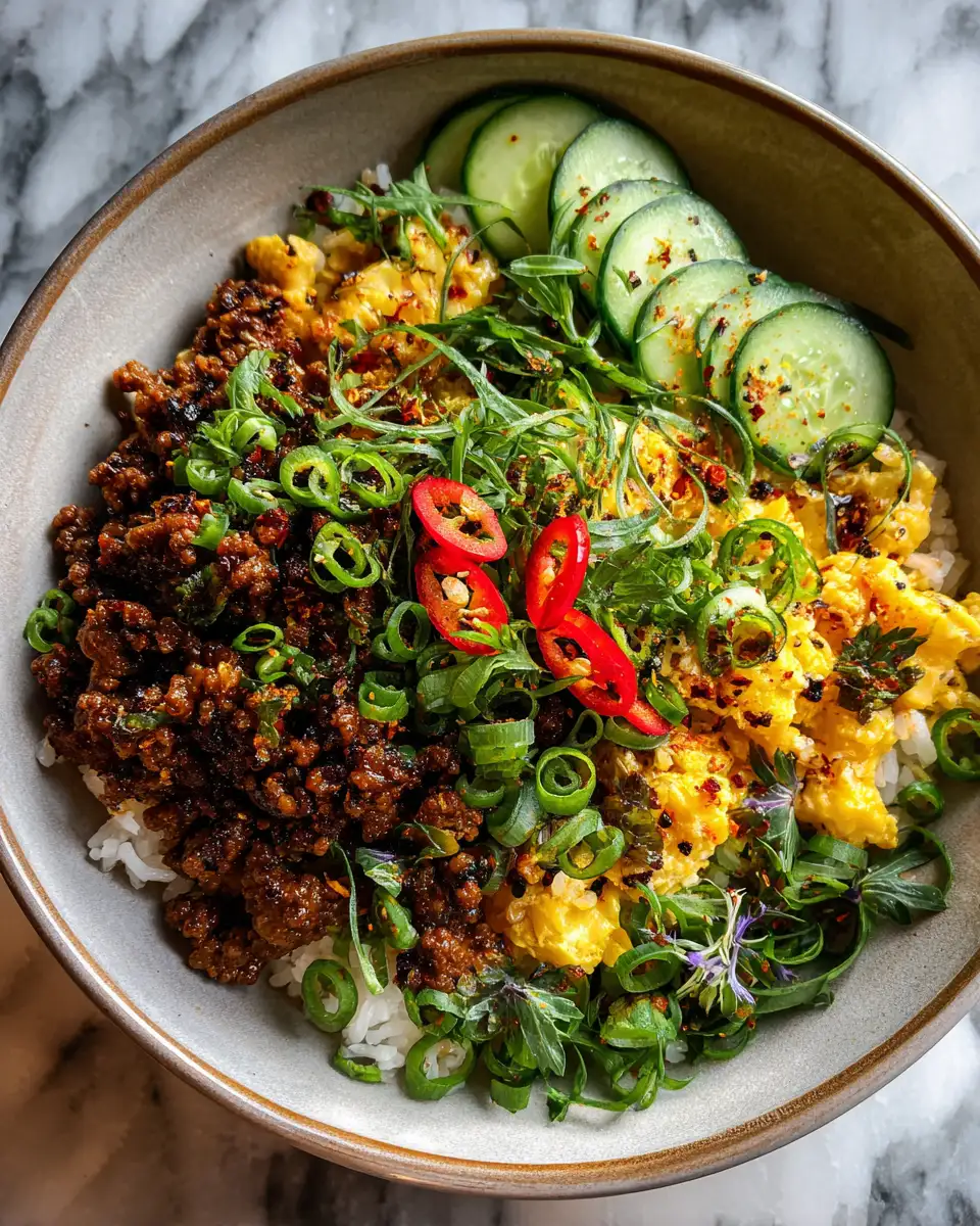 Final dish - Spice Up Dinner with a Fiery Ground Beef Hot Honey Bowl