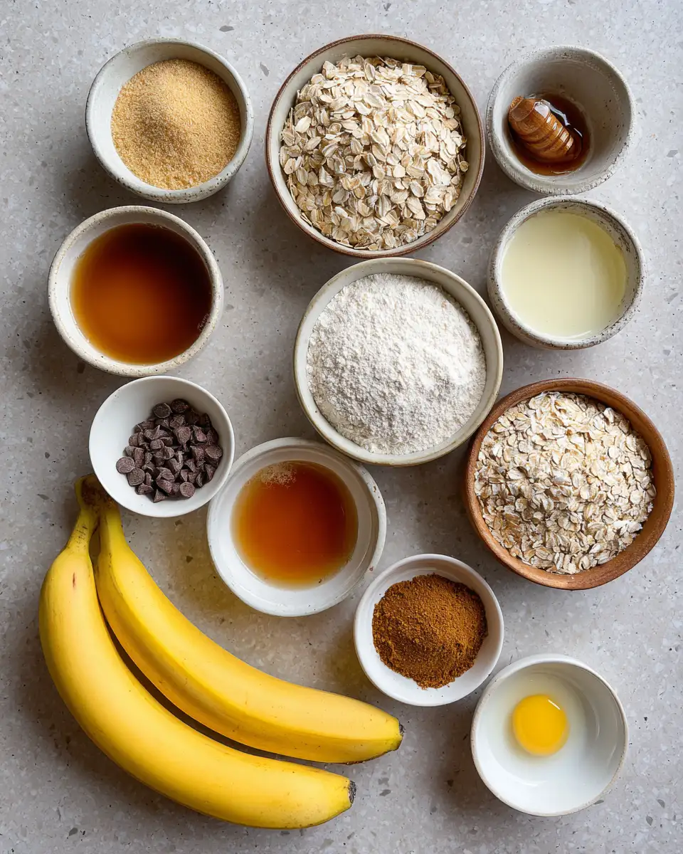 Ingredients for Indulge in Sweetness with Guilt-Free Banana Oatmeal Muffins