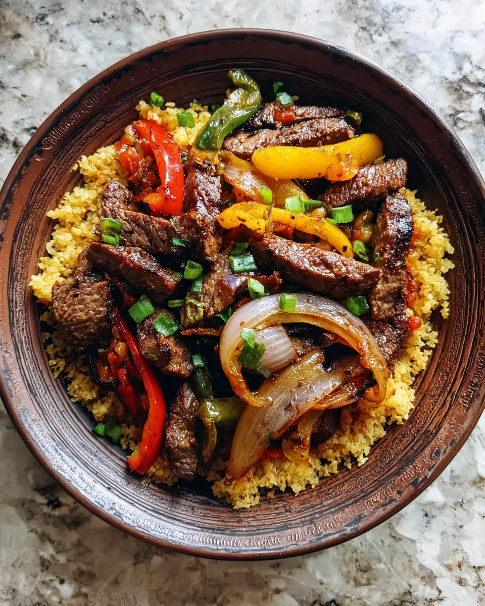 Final dish - Sizzle and Savor: High Protein Low Carb Steak Fajita Bowl Recipe
