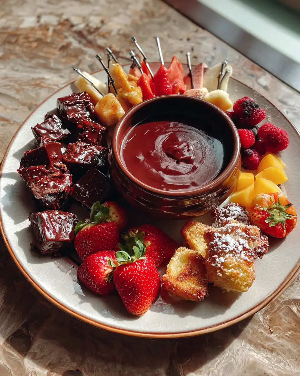 Decadent Delights: Fondue for Two with Chocolate & Berries 7 Final dish - Decadent Delights: Fondue for Two with Chocolate & Berries