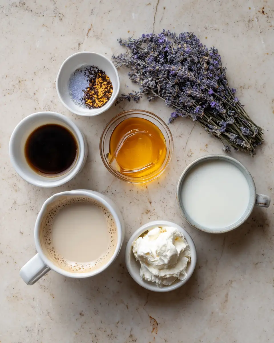 Ingredients for Sip into Serenity with Lavender Honey Latte Bliss