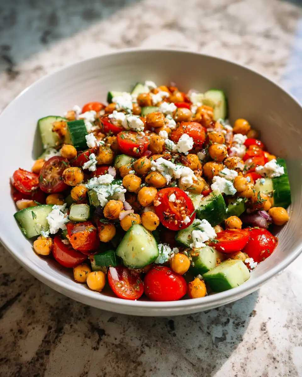 Fresh and Flavorful Mediterranean Chickpea Salad Recipe - Featured Image